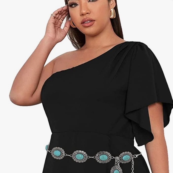 Belly Body Chains Retro Silver Waist Chain Western Chain Belt Concho Belts Boho